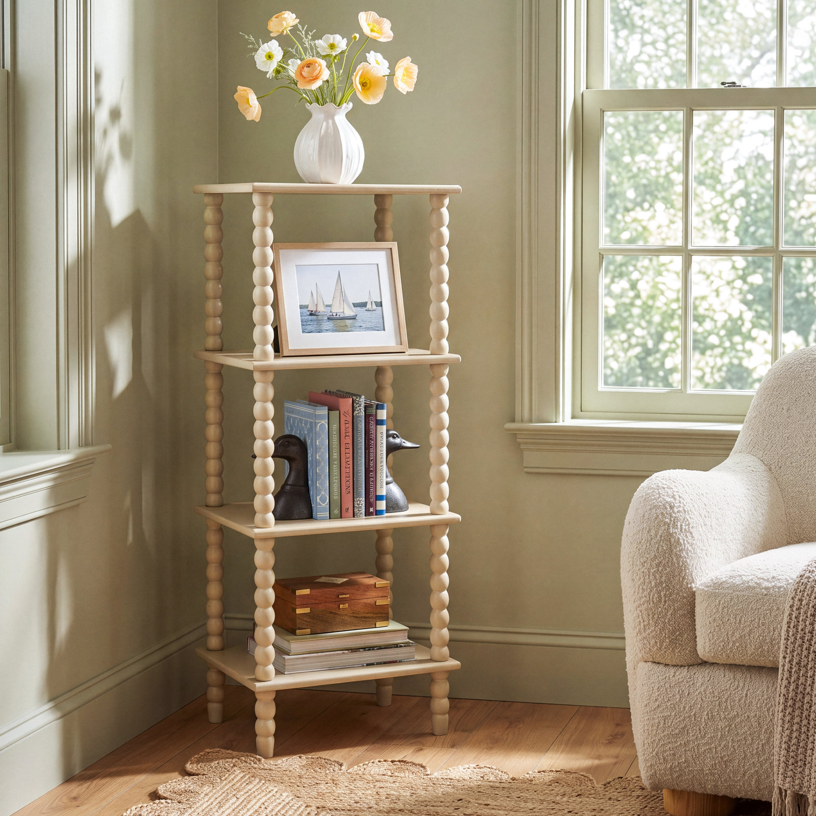 Netta 16" Bookcase, Sand