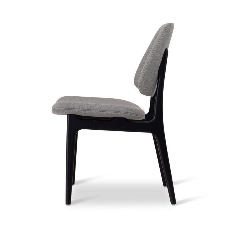 Modern Brazilian Ariel Side Chair, Essence Gray/Ebano Frame