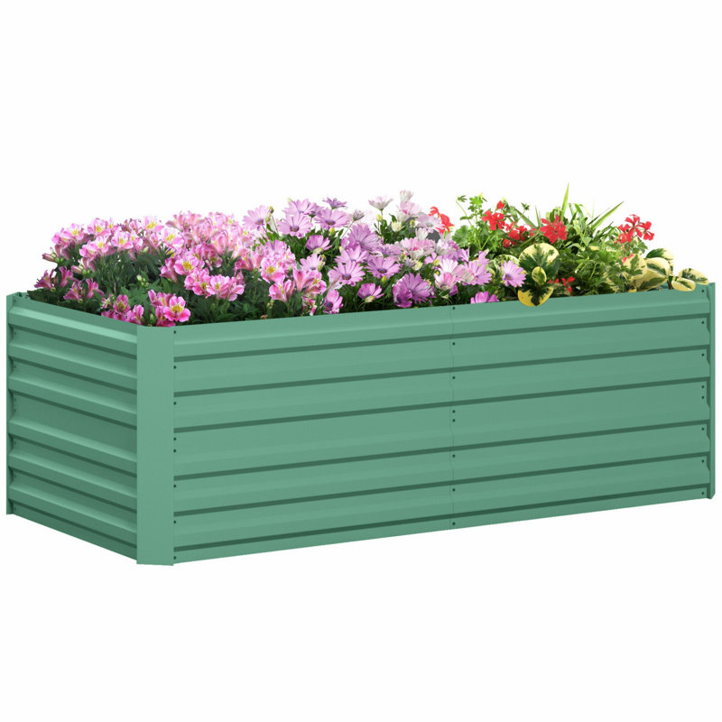 Lit de jardin surélevé galvanisé, jardinière en métal pour légumes, fleurs et herbes