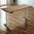 Skyscraper Electric Height Adjustable Standing Desk, Dual Motor and Digital Control with Memory, 60x24, Walnut Block Top with Brushed Silver Frame-843439817