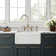 Whitehaus Collection Reversible Fireclay Kitchen Sink with Grid: Three Edge Frame, Plain Front Apron