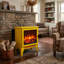 Poêle-cheminée électrique autoportant de 45,7 cm (18 pouces) avec effet de flamme 3D, jaune citron
