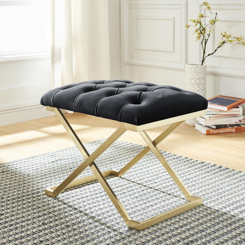Banc simple Rada noir / doré, Black/Gold