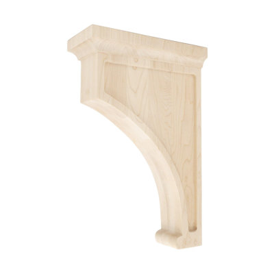 Unfinished Large Solid Traditional Plain Wood Bracket Corbel