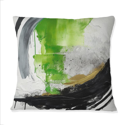 Coussin décoratif vert et noir «I»