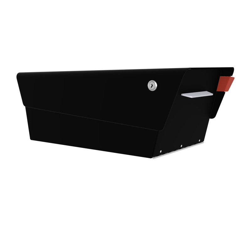 Modern Post Mounted Mailbox with Lock, Black