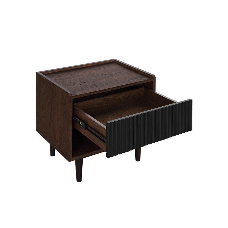 Yonda 20.23'' W Nightstand, Individual, Dark Brown/Black