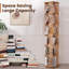 Bibliothèque rotative à 360 ° en bambou avec séparateurs croisés pour anti-basculement, organisateur de grande capacité, base stable pour le salon / bureau / bureau (pré-assemblé pour un assemblage facile)-115095043