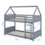 Lit simple superposé simple avec cadre de style maison et toit chic-1940301404