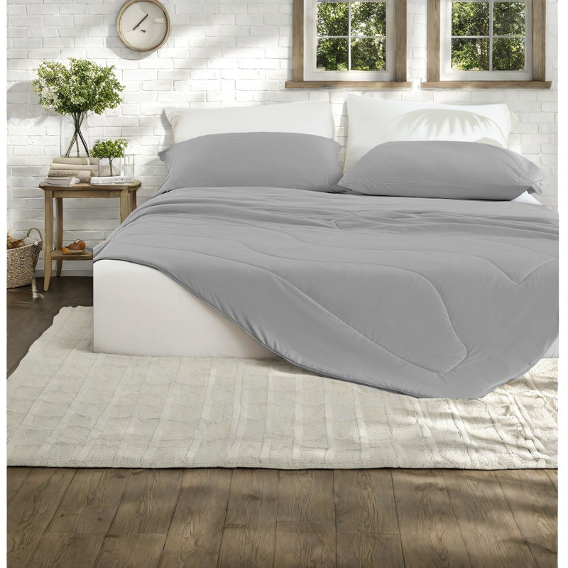 Ensemble de literie Cooling Grey, édredon en nylon pour toutes les saisons