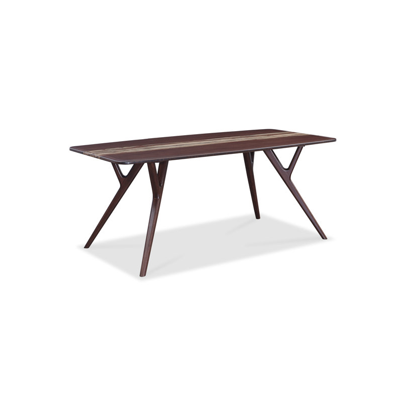 Rabideau Bamboo Solid Wood Dining Table, Sable