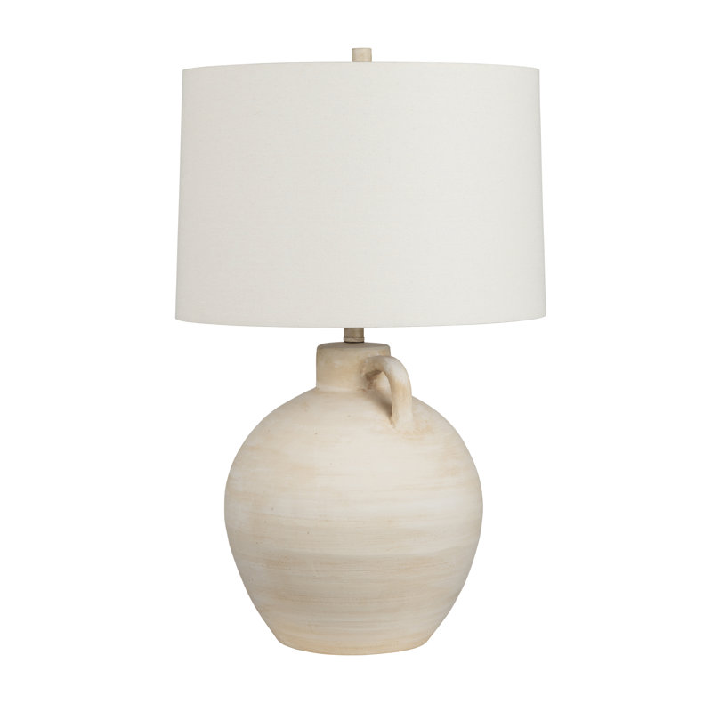 29.5" Ceramic Table Lamp With Cream Shade
