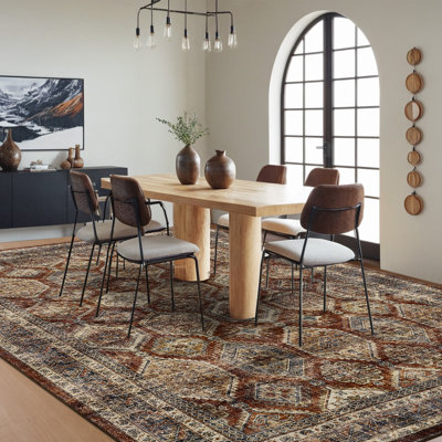 Tapis lavable rétro pour couloir, salle à manger et salon