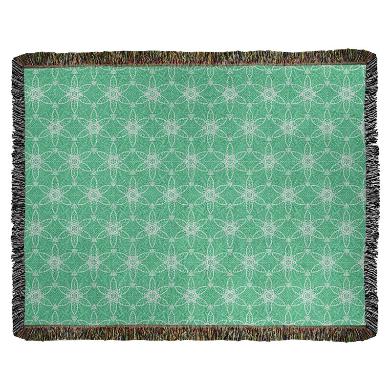 Couverture en coton tissé Katelyn Elizabeth, l 50 po x L 60 po, Vert