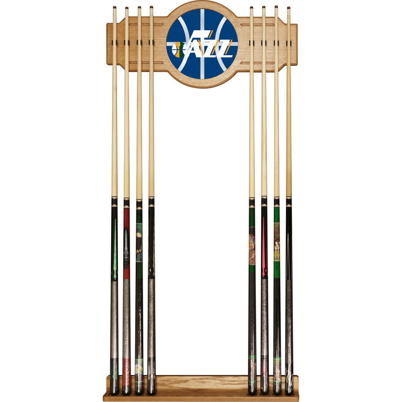 Support à queue de billard avec miroir nba, Jazz de l'Utah, L 30 po x l 12 po