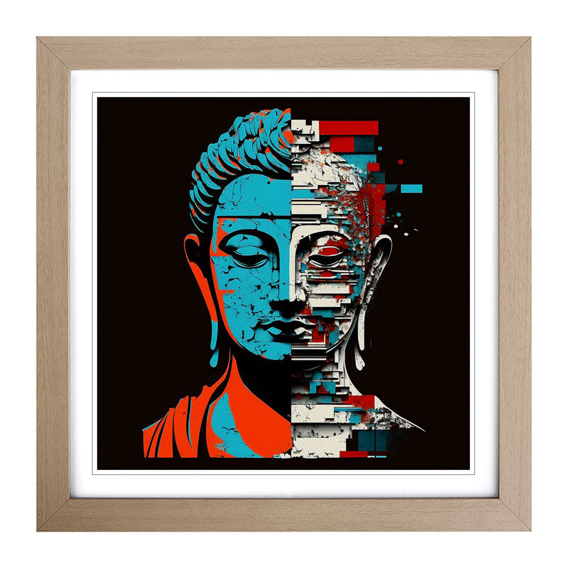 Buddha Constructivism - Framed Print, Oak