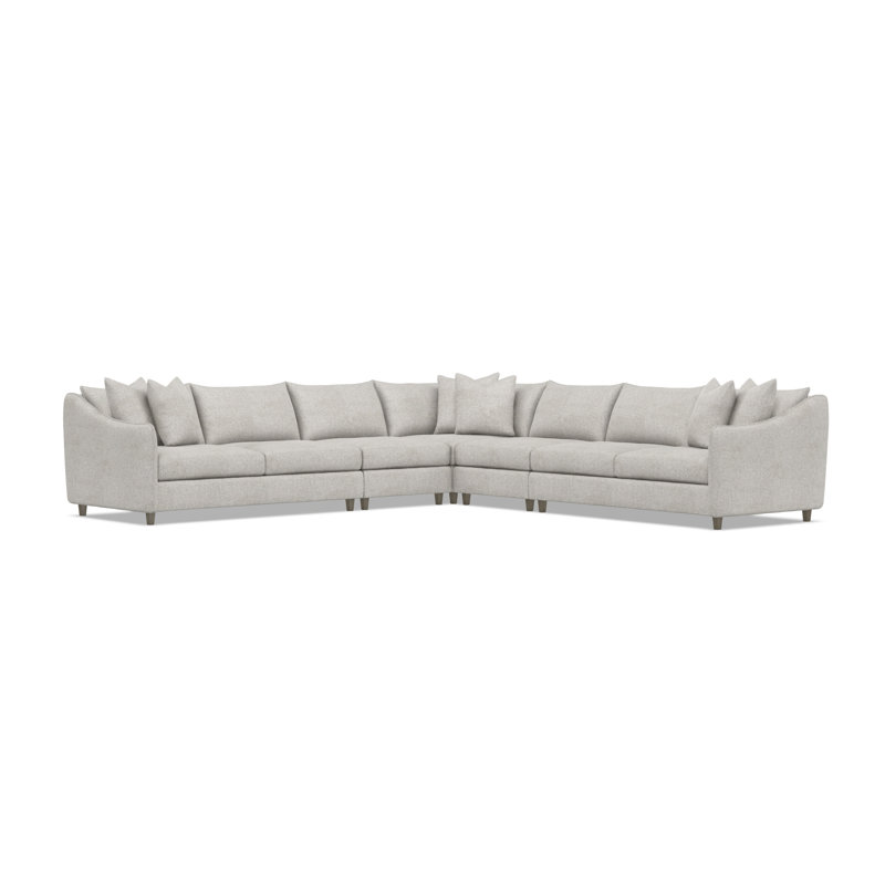 Bernhardt Joli 5-Piece Fabric Sectional, Gray Polyester, Greige