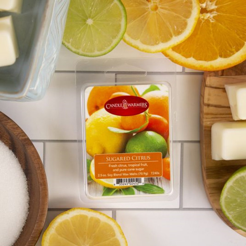 Cire parfumée sans flamme, Blanc cassé, Agrumes sucrés