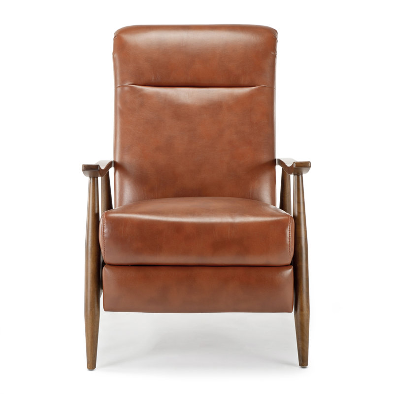 Fauteuil inclinable à accoudoirs en bois caramel, Caramel