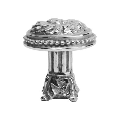Acanthus & beaded large knob with column base Rosette style in Soft Gold