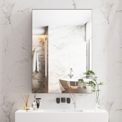 Ayrion 505mm W 700mm H Surface Frameless Medicine Cabinet Mirror 2 Adjustable
