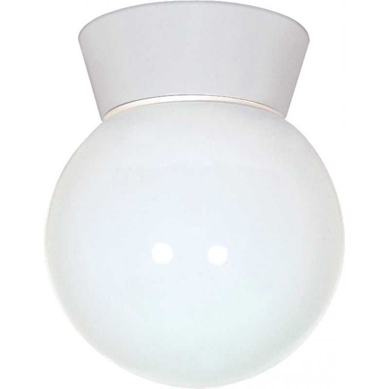 Plafonnier semi-encastré extérieur à 1 ampoule Chapin, blanc