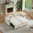 Beige Fabric Sleeper Sofa Bed-1580949516