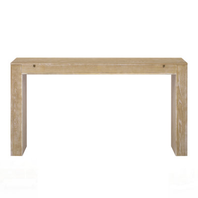 Modern Farmhouse Console Table With Concealed Drawers, Waterfall Design, Thickened Legs, And Rustic Wood Grain For Versatile Use In Entryways And Hallways