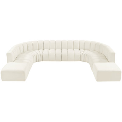Hurlburt Upholstered Curved Sectional with Ottoman Reversible