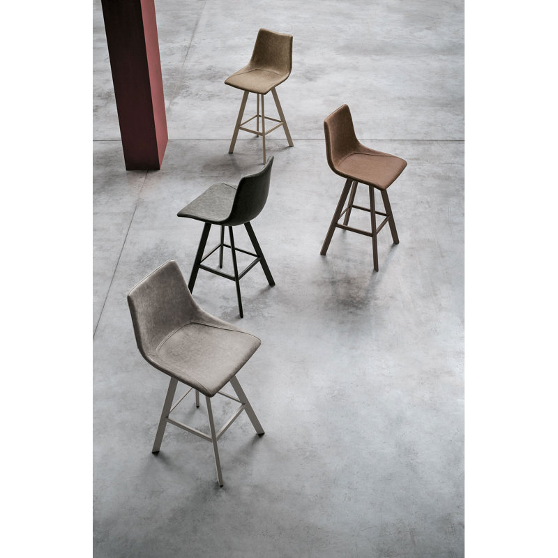 Filippone Upholstered Counter Stool with Metal Frame, Brown
