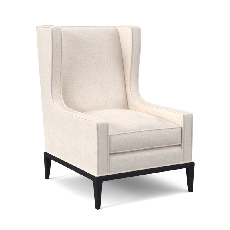 Fauteuil à oreilles 28 po Claxton, Ébène vintage, Ivoire de Venise