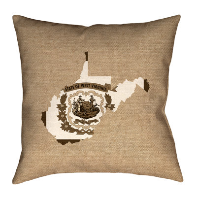 Coussin de coussin de west virginie state in, propriétés uv/imperméable/moisissure à épreuve/jeté