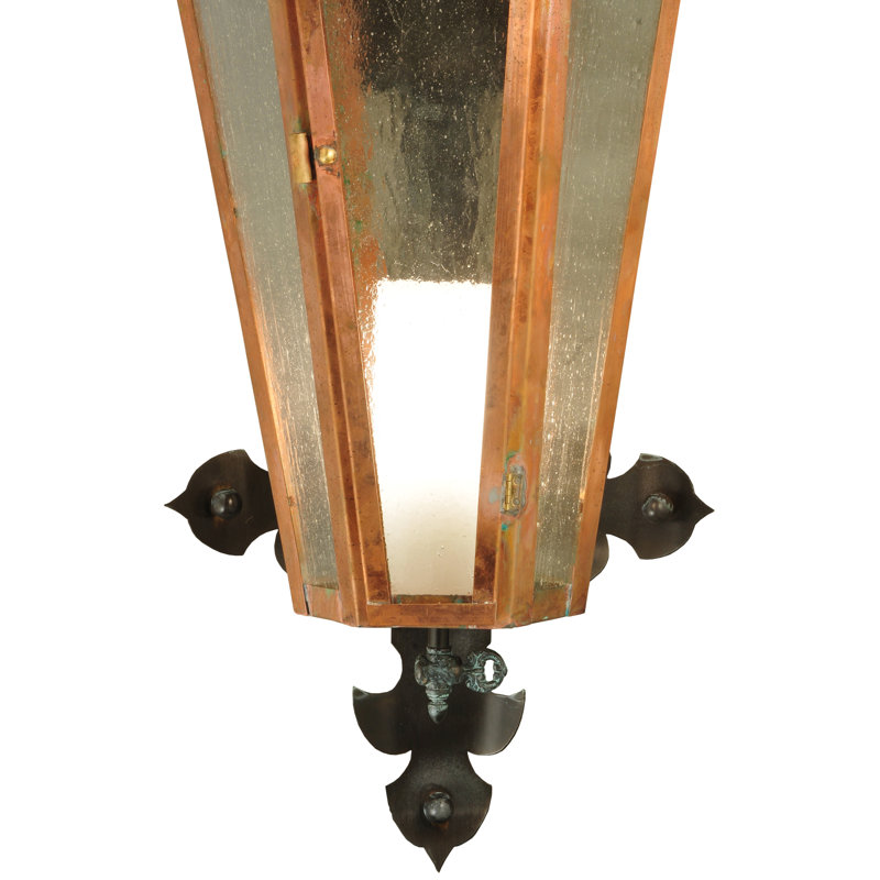 14" Vintage Copper and Brass Lantern Wall Sconce