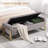 Upholstered Flip Top Storage Benches With Metal Feet-1417771888