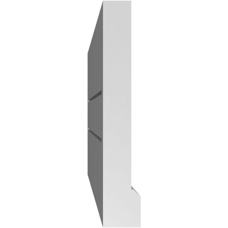 Évent à pignon fonctionnel en uréthane rectangulaire à fixation en surface, brun clair apprêté, H 12 po x l 38 po x P 2 po