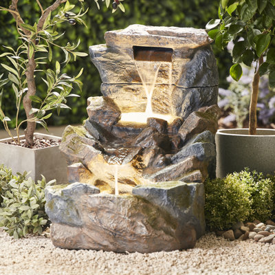 Tonebridge Weather Resistant Cascade Fountain with Light
