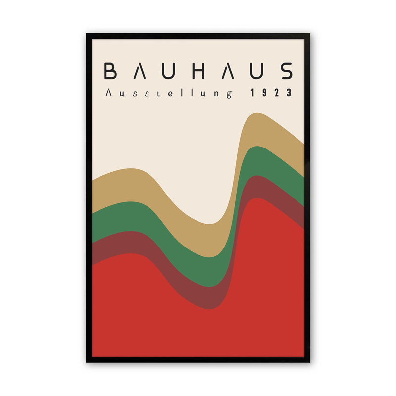 Bauhaus Retro Waves II, H 11 po x l 9 po, Cadre photo noir satiné
