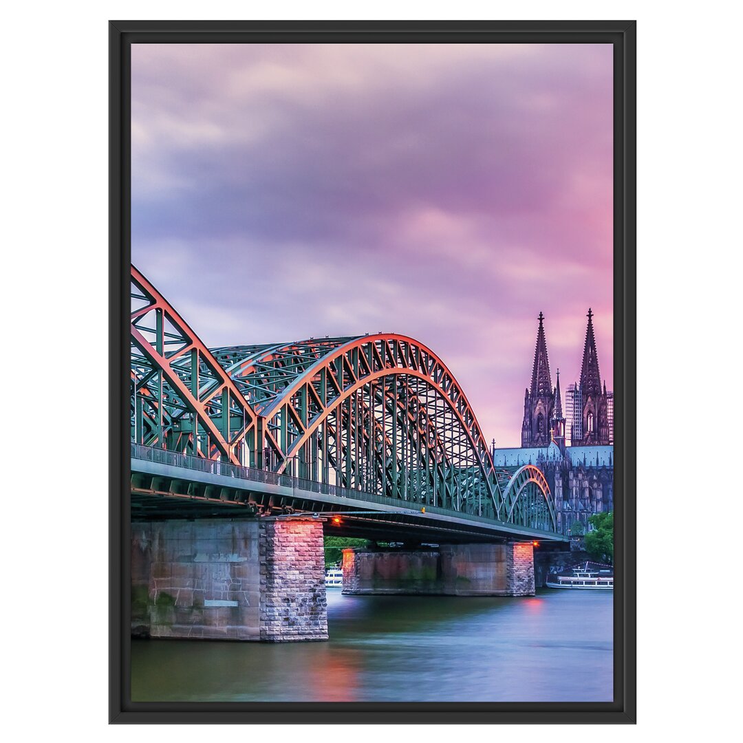 Hohenzollernbrücke in Köln Gerahmter Kunstdruck