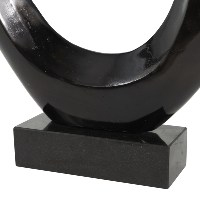 Refrenshire Aluminum Tall Looped Floor Abstract Sculpture, Black