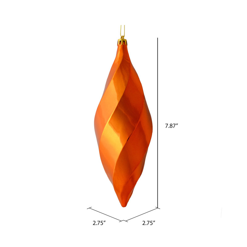Ornement en forme de tourbillon mat 8 po, Orange brûlé