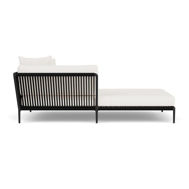 Otti Left Arm Sectional Chaise, Blanca, Black
