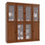Vaisselier 100% bois massif 65 "avec verre givré, portes solides et tablettes réglables-1317595535
