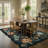 Garbrand Machine Washable Floral Farmhouse Area Rug with Non-Slip Backing for Living Room, Dining Room, Bedroom-39964371