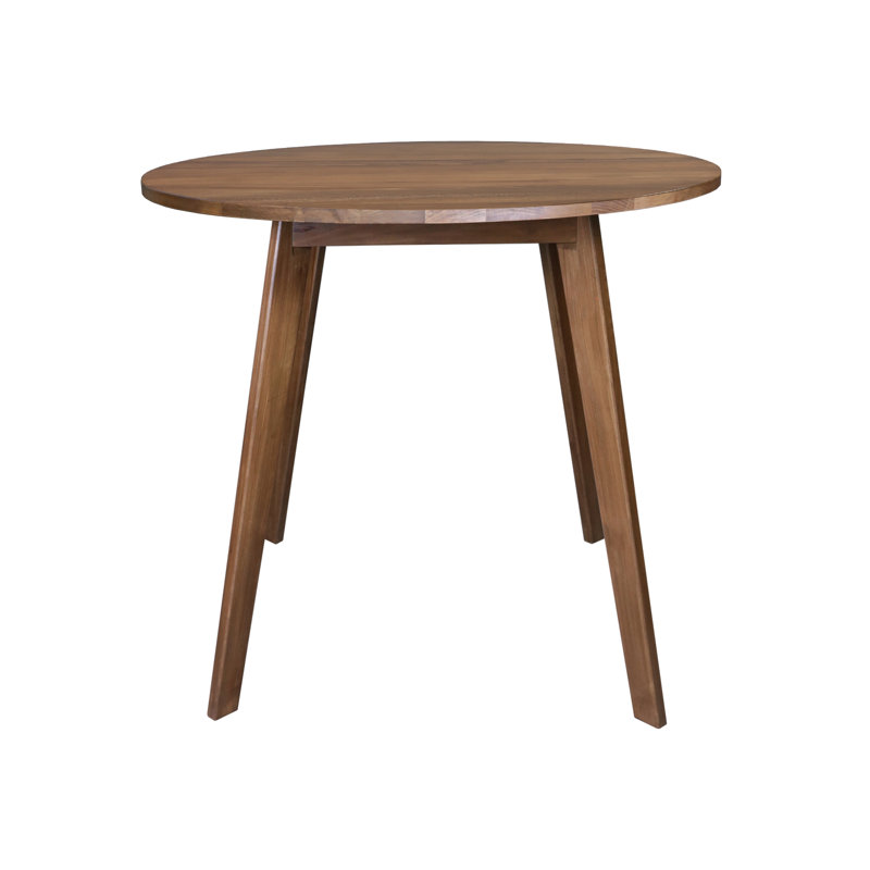 Stacie Round Solid Wood Dining Table, Walnut