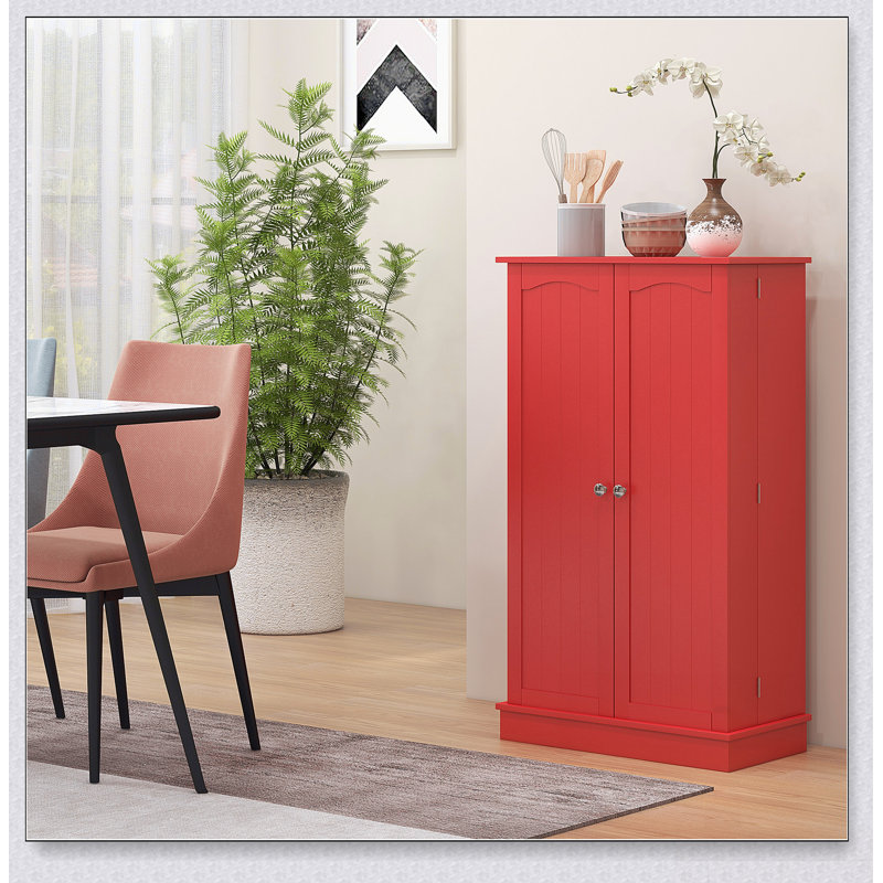 Freestanding Kitchen Pantry Storage Cabinet With 12 Door Shelves, Double Doors, And Adjustable Shelving For Enhanced Organization