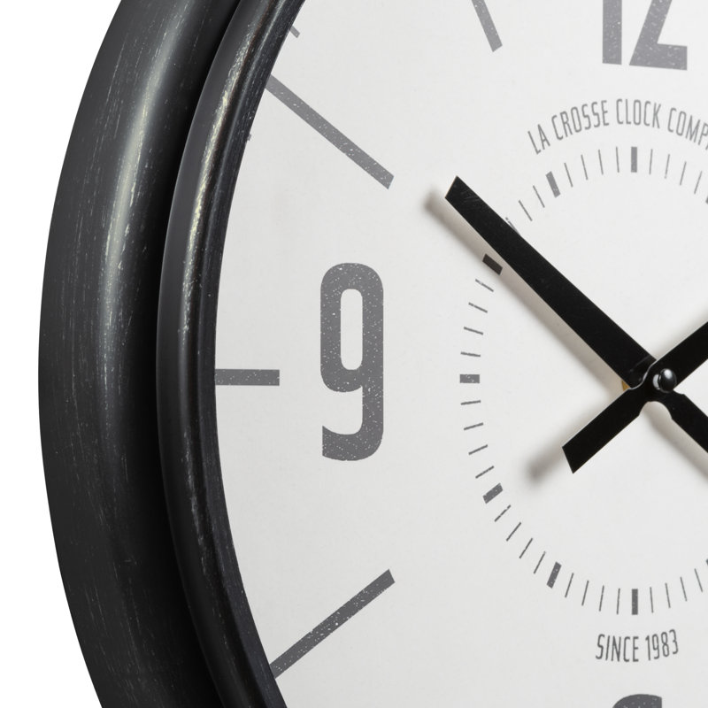 Horloge à quartz industrielle 16 "noire