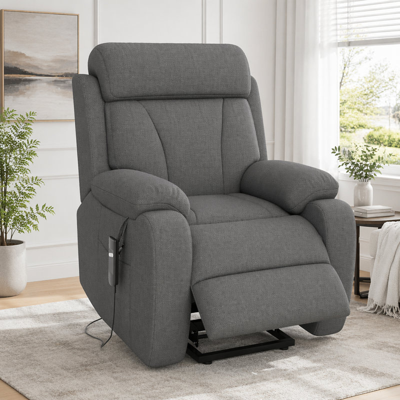 Fauteuil inclinable électrique Power Lift, Tissu velours flocon de neige, Dark Gray