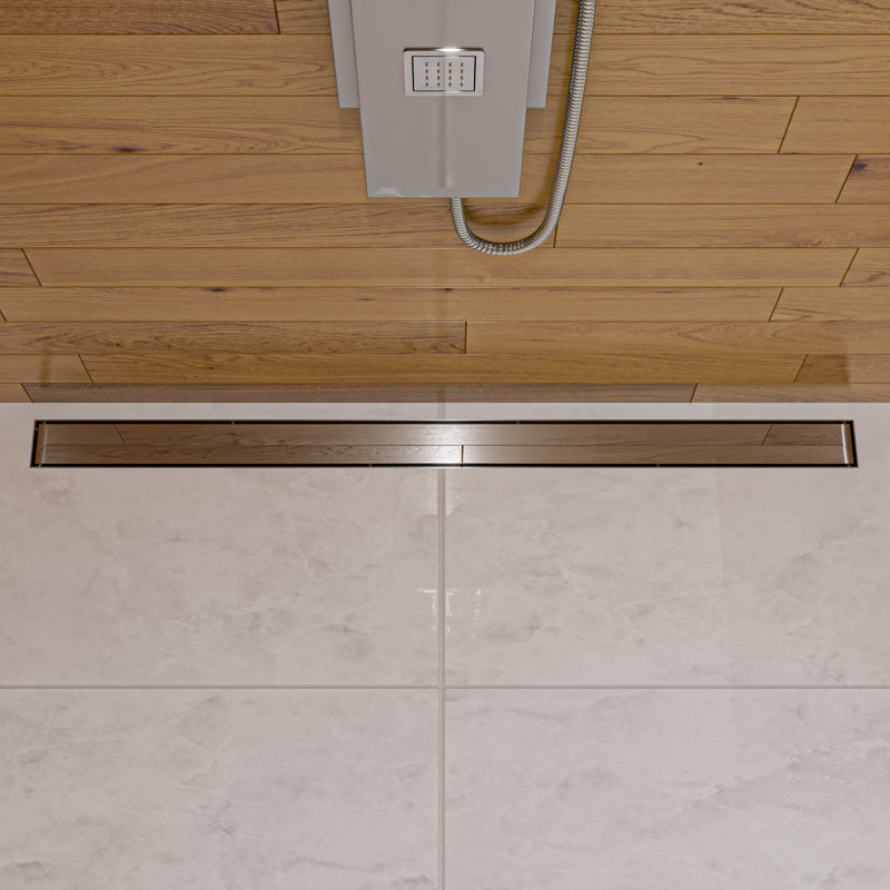 Drain de douche à grille linéaire, Acier inoxydable poli