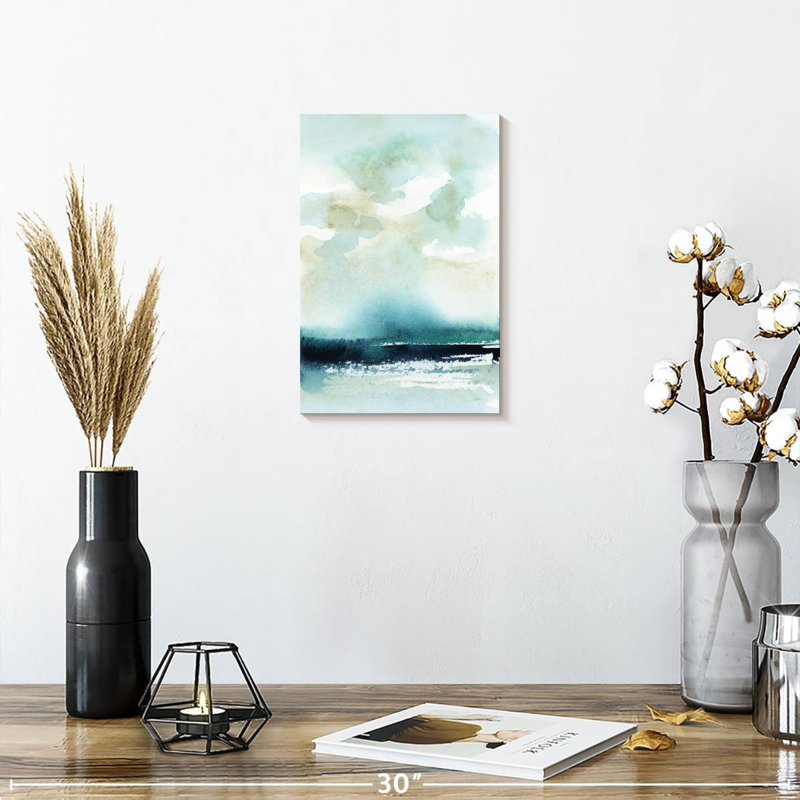 Paysage marin, H 12 po x l 8 po
