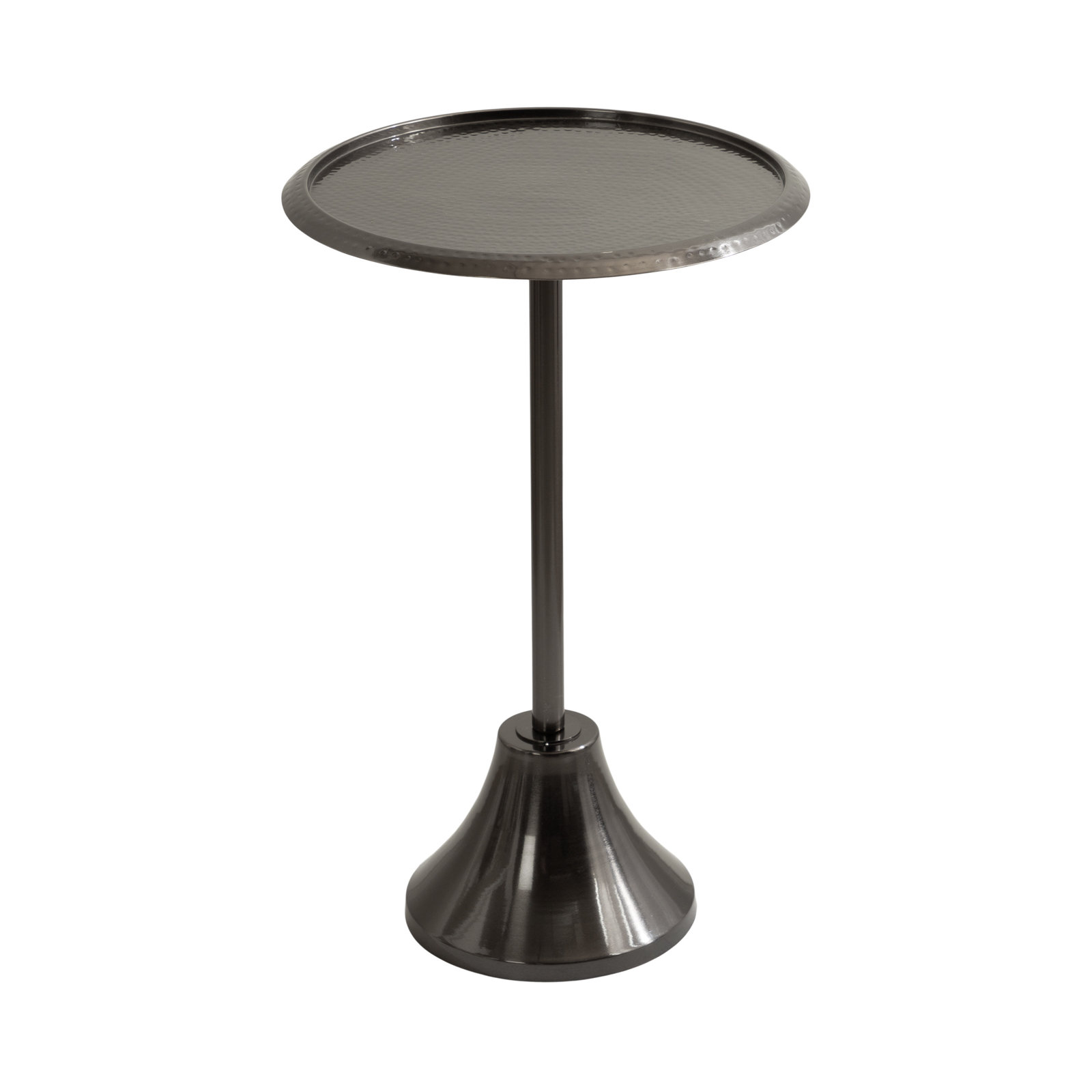 Deanna End Table, 24" H x 15" W x 15" D, Pewter Base/Pewter Top